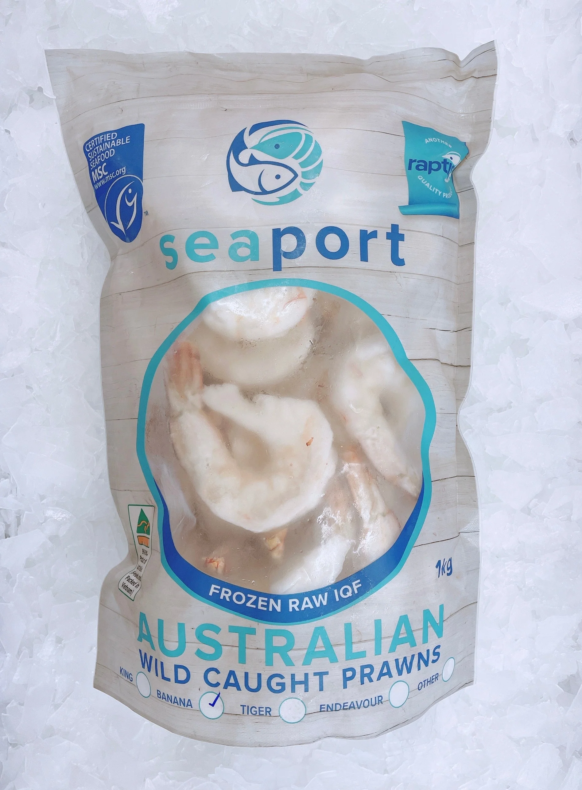 AUSTRALIAN RAW BANANA PRAWN CUTLETS 26/30 1KG