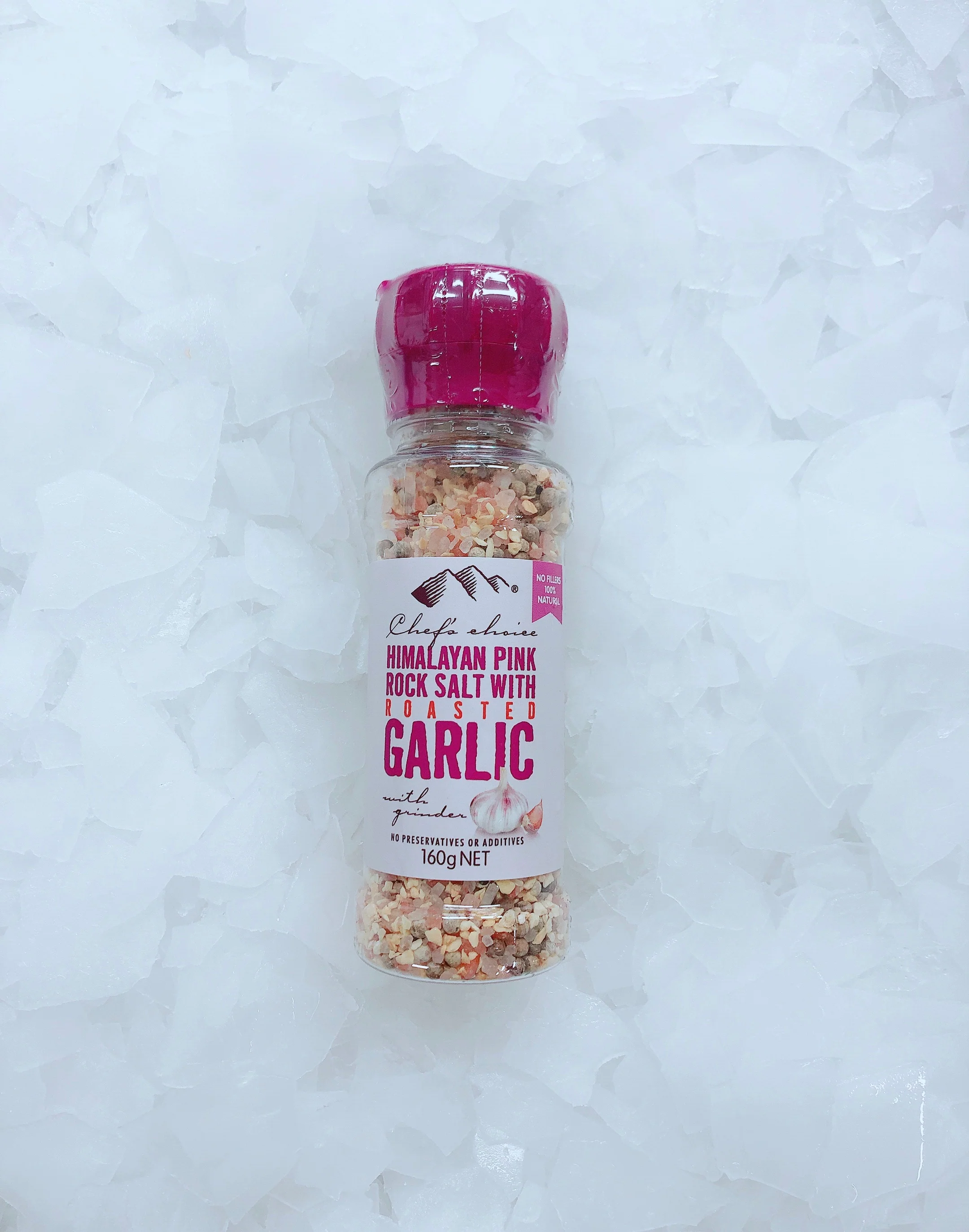 CHEF'S CHOICE HIMALAYAN PINK ROCK SAT WITH ROASTED GARLIC 160G