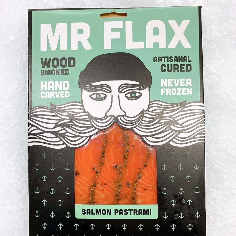 MR FLAX WOOD SMOKED ORA KING SALMON PASTRAMI 100G
