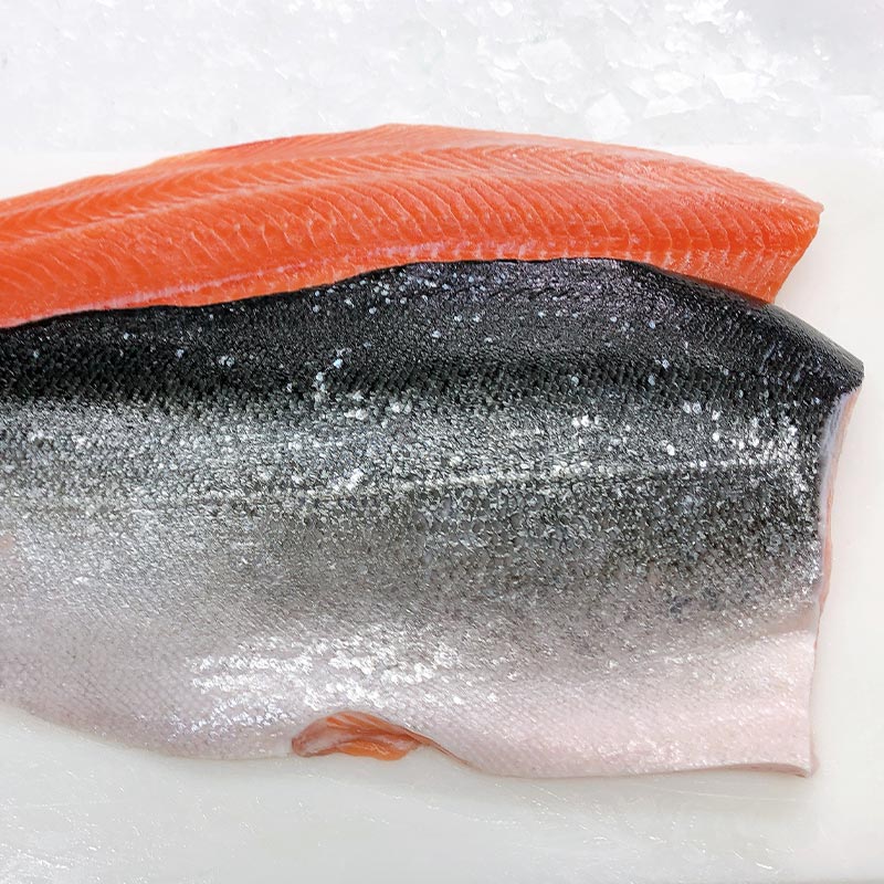 NZ ORA KING SALMON SIDES SKIN ON BONELESS 1.4KG - 1.6KG (1 SIDE)