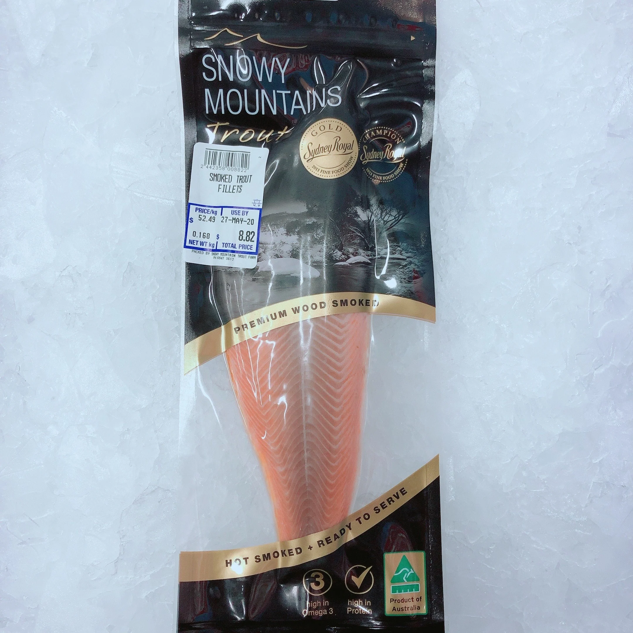 PREMIUM HOT SMOKED RAINBOW TROUT FILLETS 110G - 130G (1 FISH)