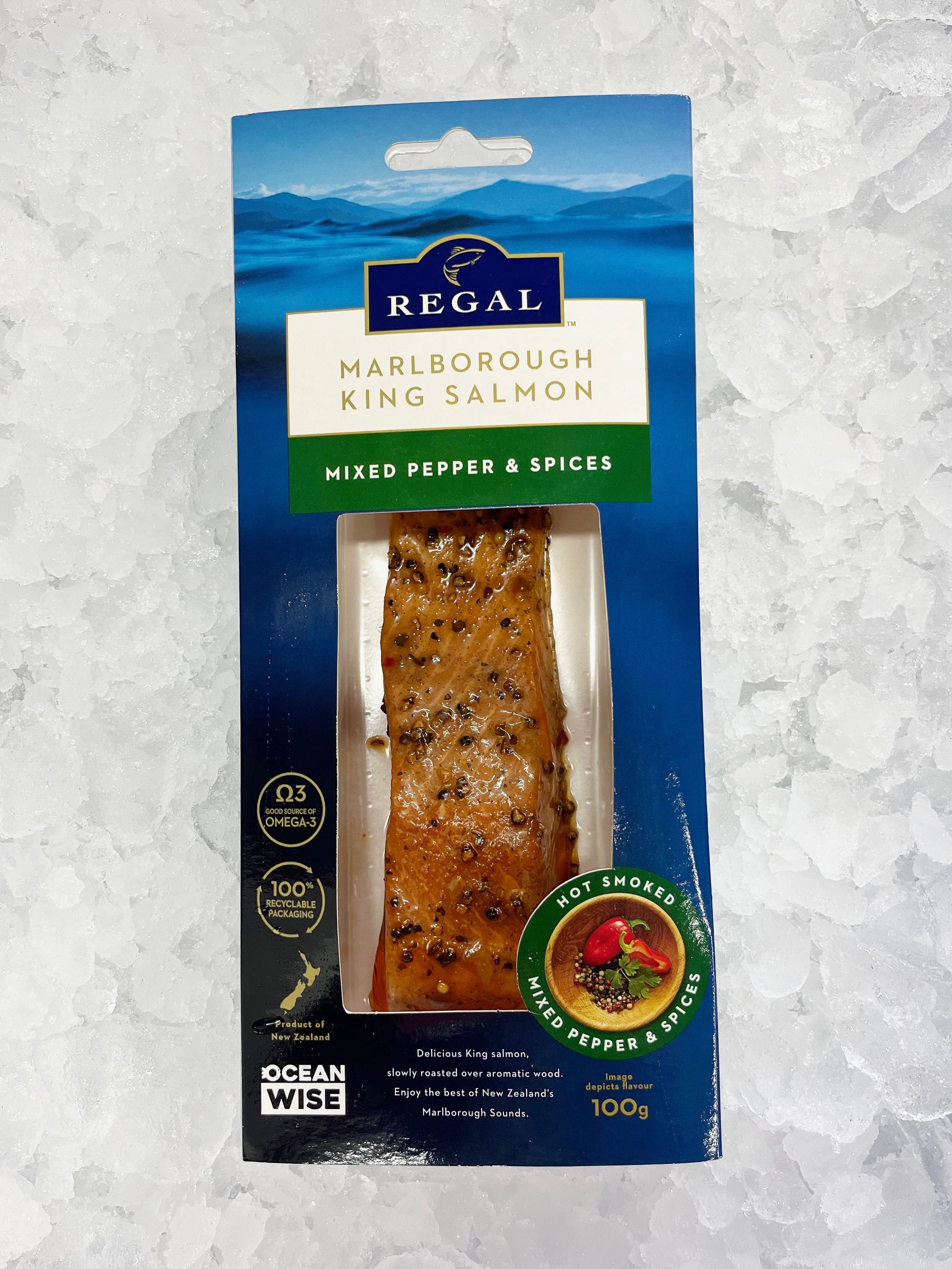REGAL WOOD ROASTED MIXED PEPPER & SPICES NZ KING SALMON 100G
