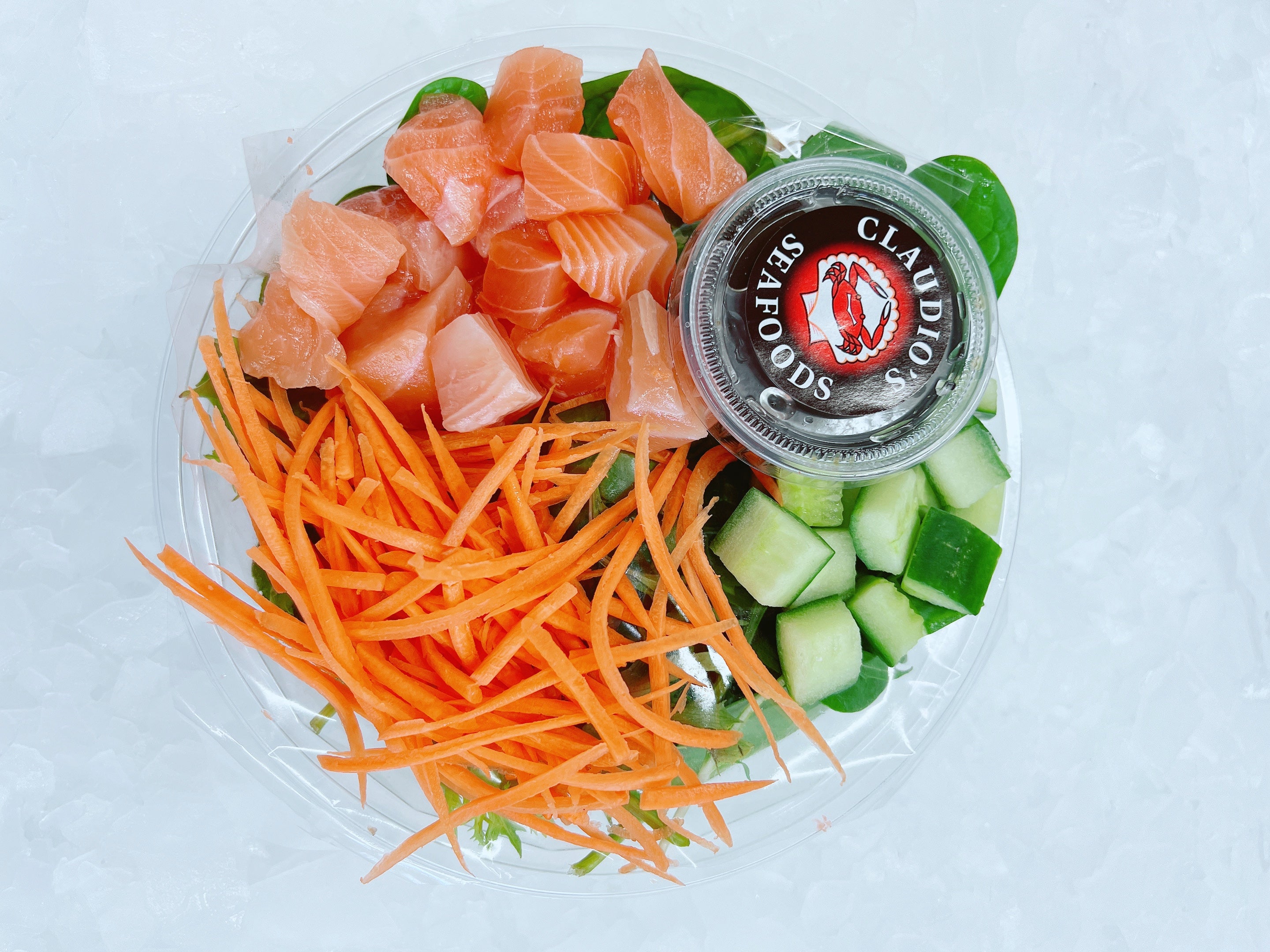 SALMON POKE BOWL WITH JAPANESE DRESSING